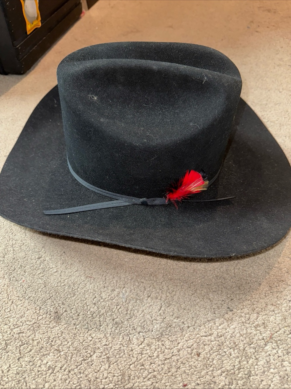 Resistol Dalton 4X Beaver Black Cowboy Long Oval Hat Size 7 1/8